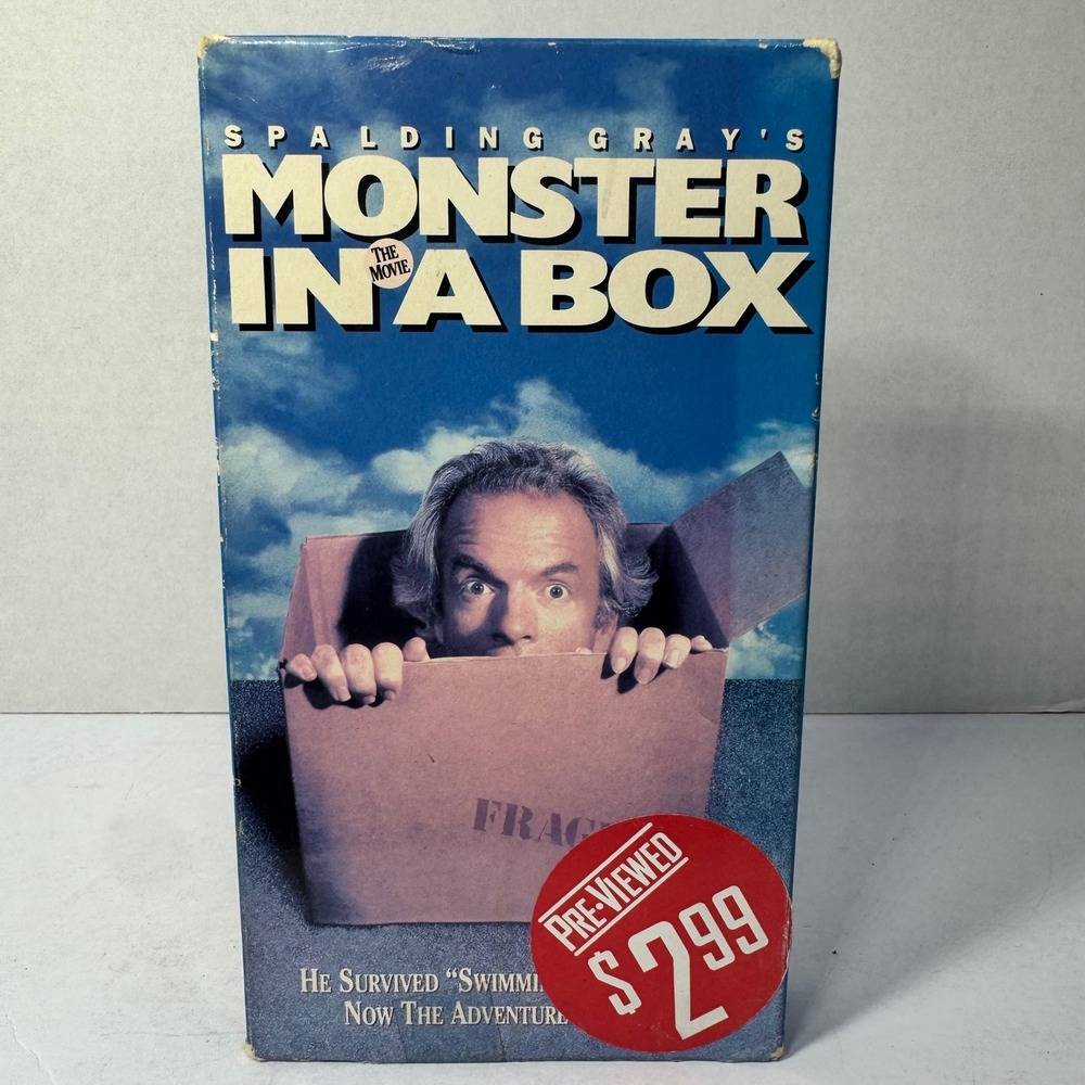 Monster in a Box VHS 1992 Spalding Gray Comedy Fine Line Features Blockbuster